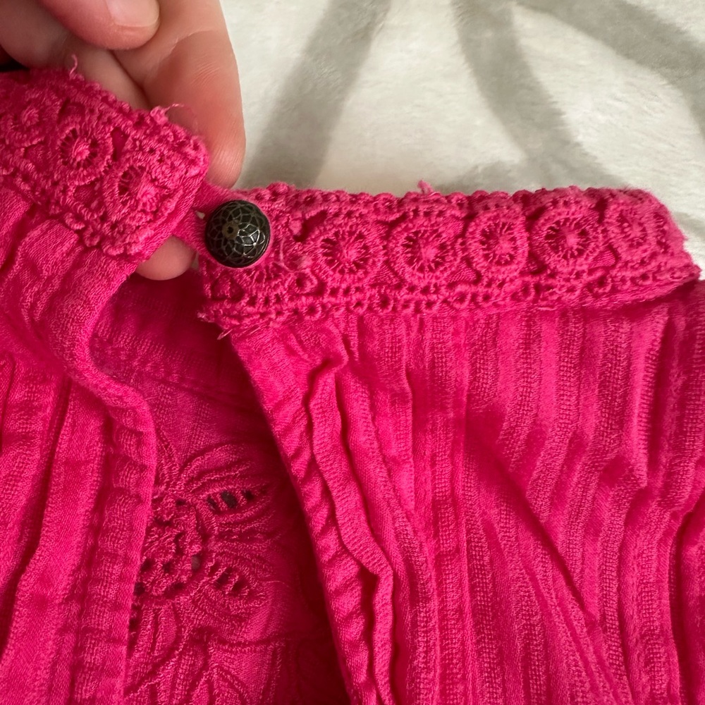 Anthropologie Fuchsia Lace Blouse - Picture 9 of 14